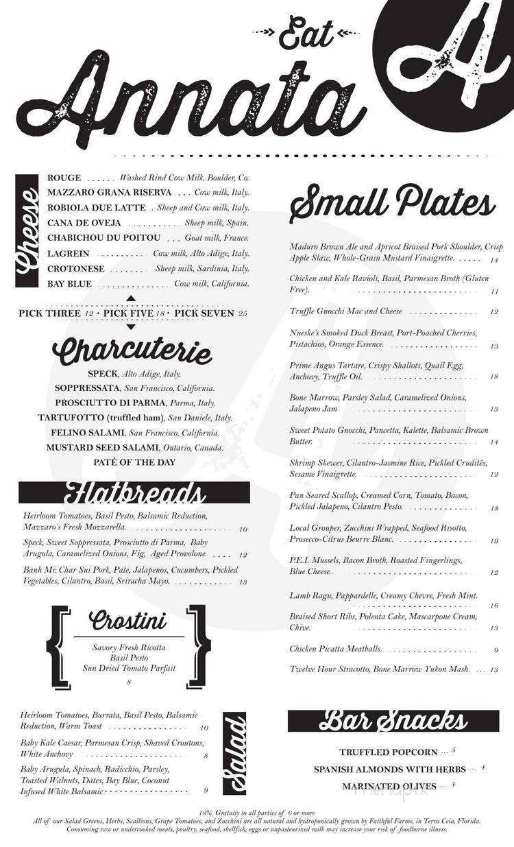 Annata - St Petersburg, FL menu_pic