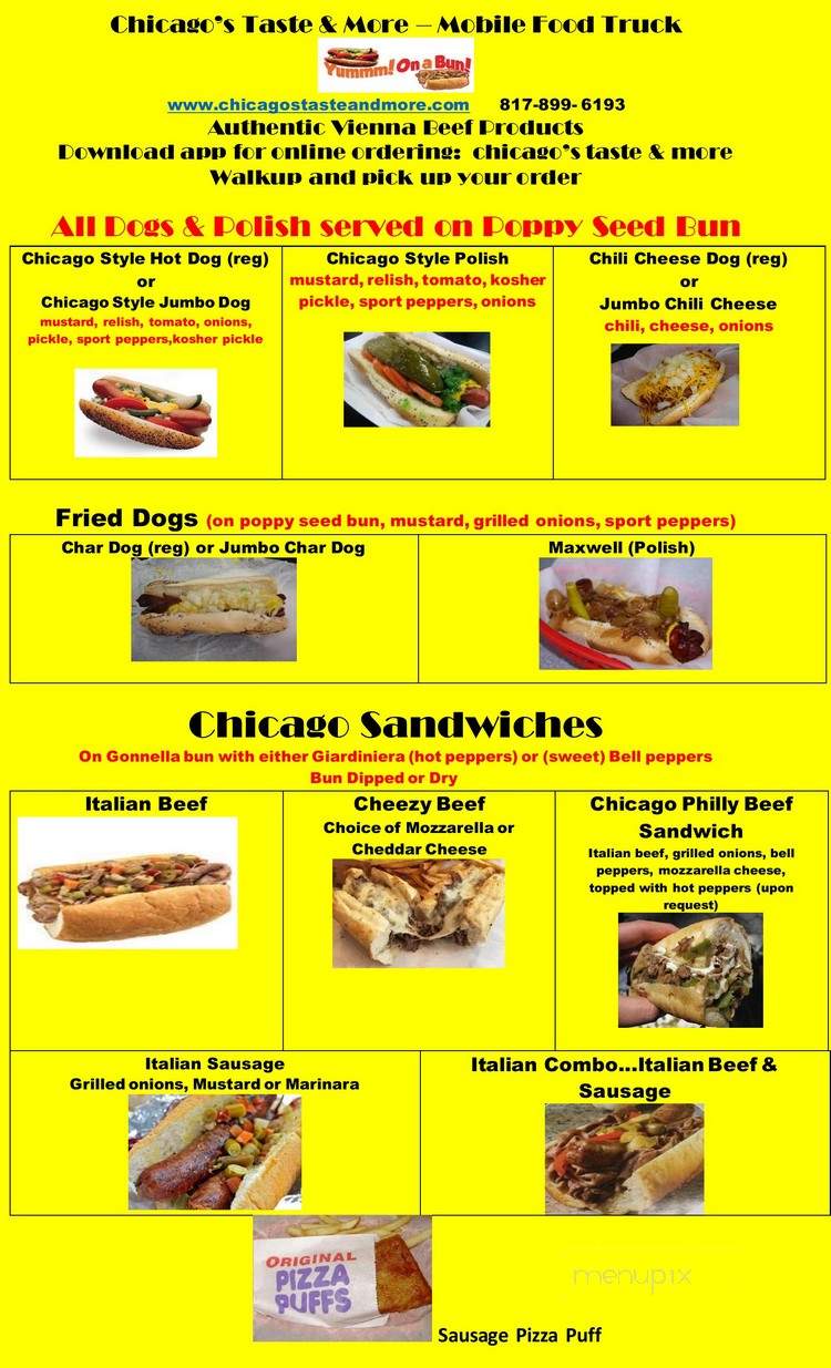 Chicago's Taste & More - Arlington, TX menu_pic