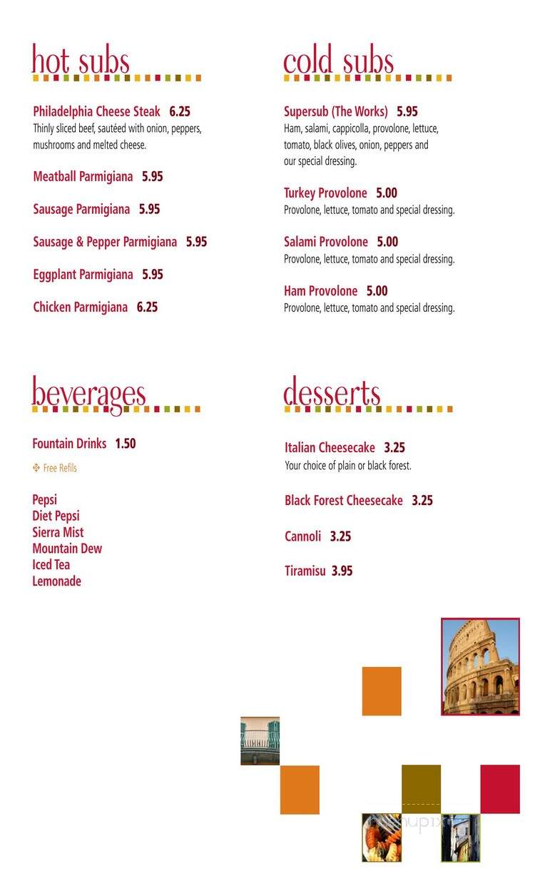 Tony's Pizza Pasta & Subs - Arlington, TX menu_pic
