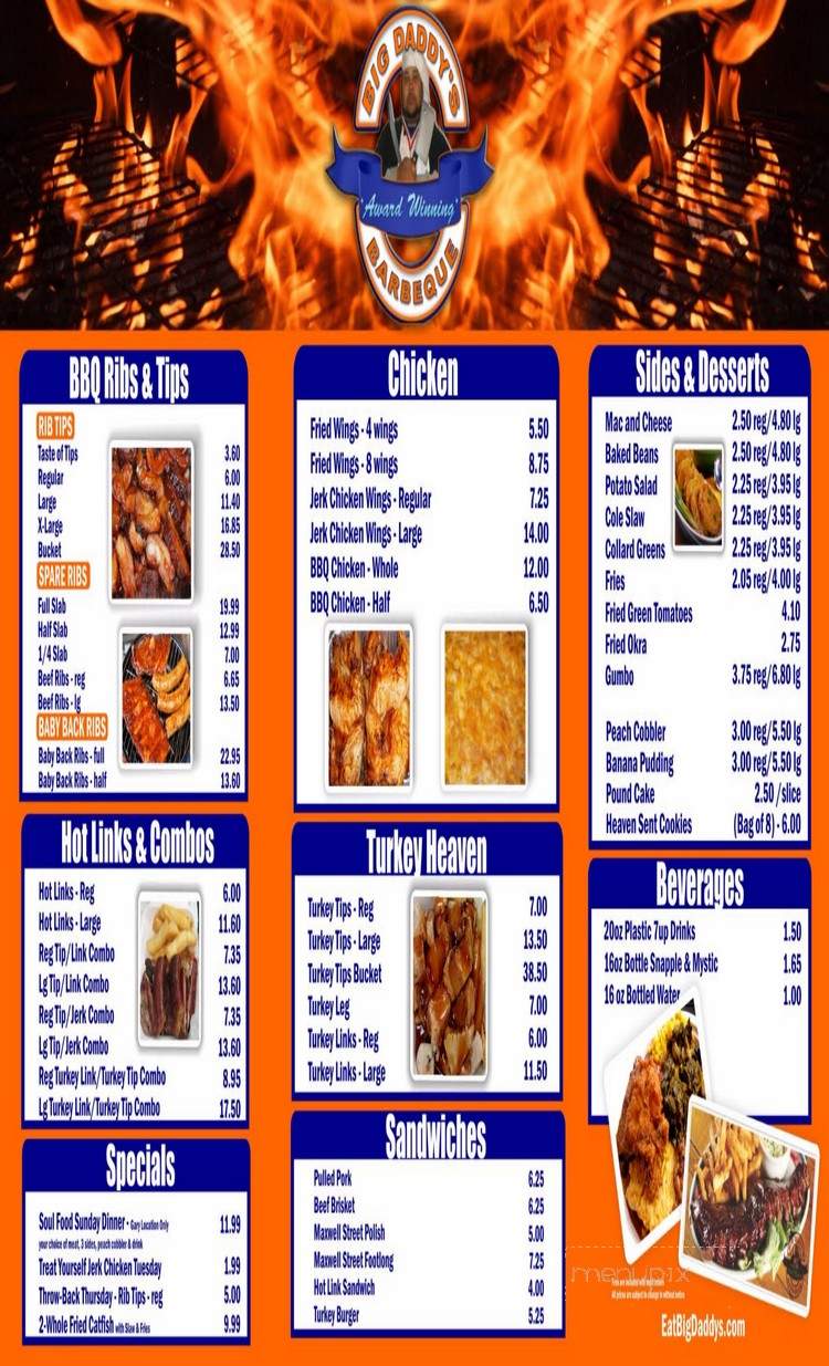 Big Daddy's BBQ - Belton, SC menu_pic