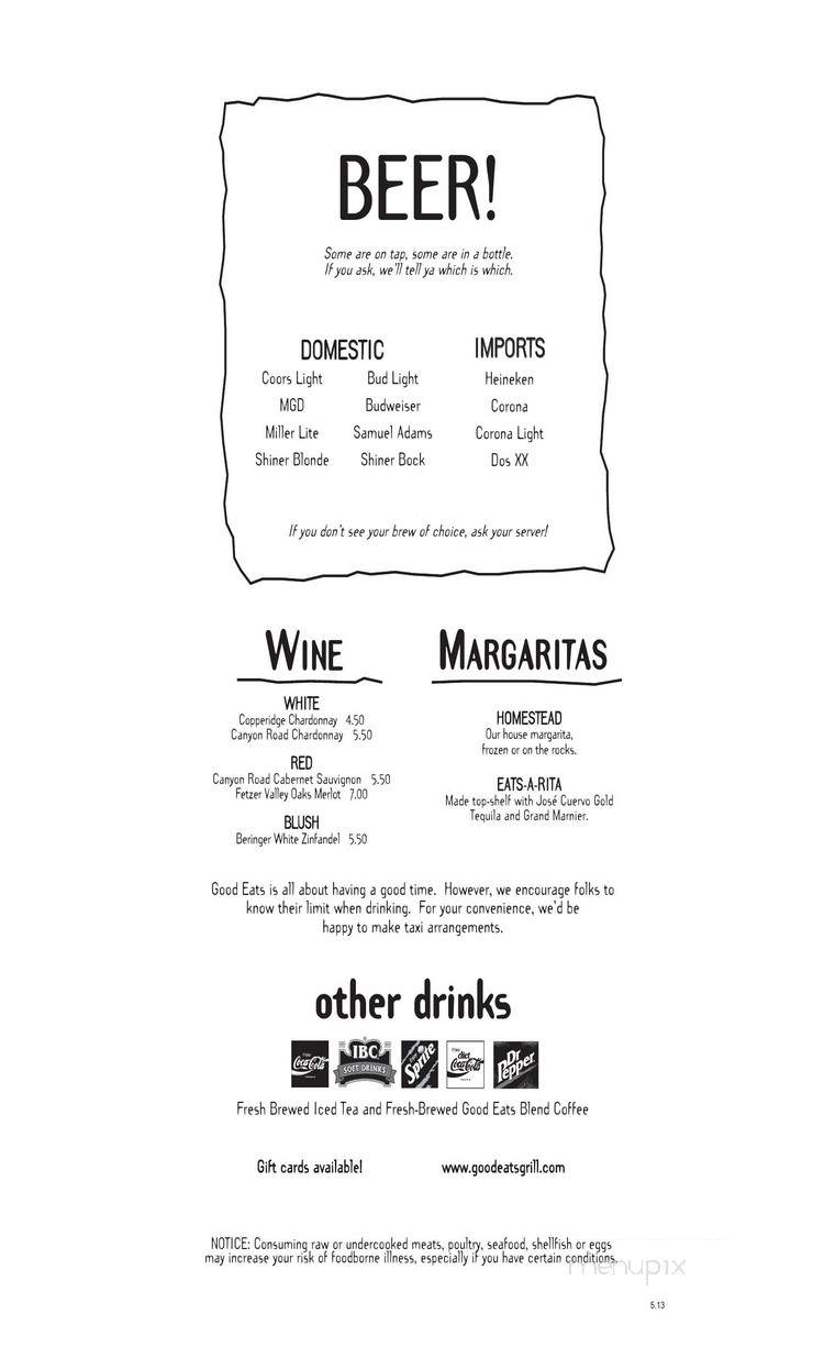 Good Eats - Farmers Branch, TX menu_pic