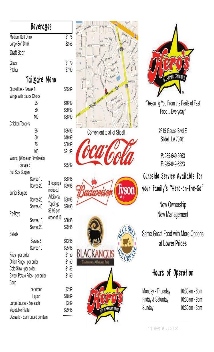 Hero's All American Grill - Slidell, LA menu_pic