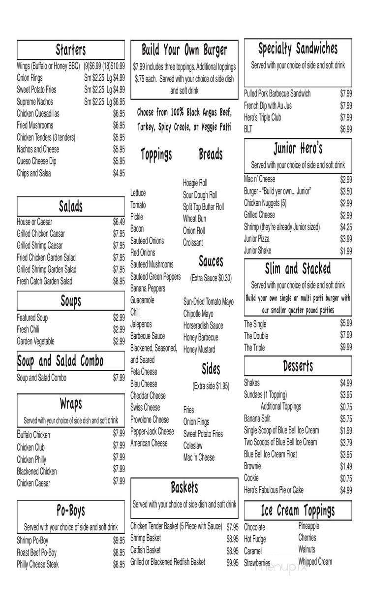 Hero's All American Grill - Slidell, LA menu_pic