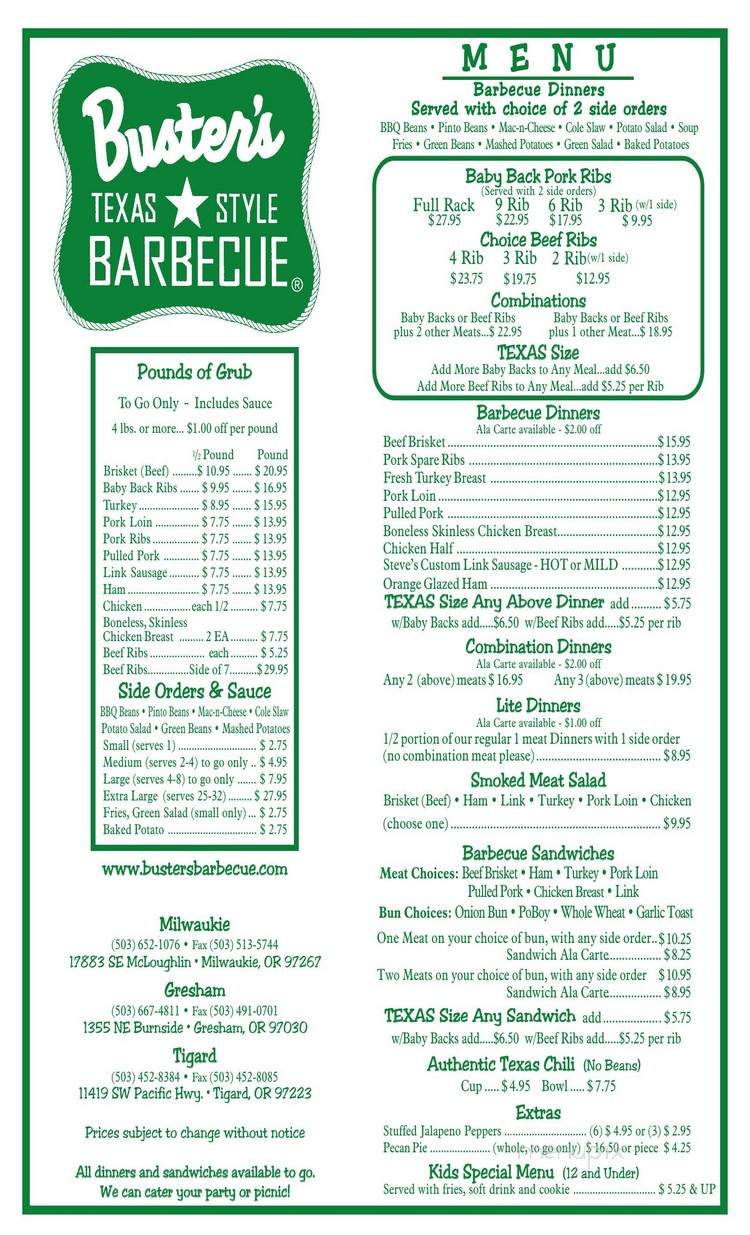 /804075/Busters-Barbecue-Menu-Houston-TX - Houston, TX