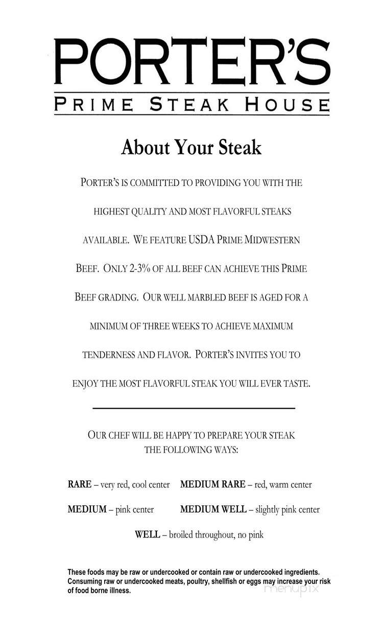 Porter's Prime Steakhouse - Doubletree Ontario - Ontario, CA menu_pic