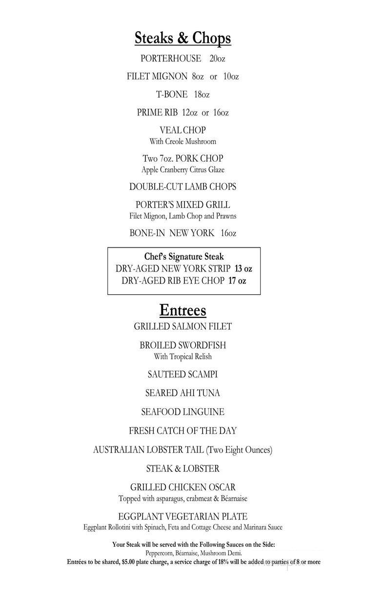 Porter's Prime Steakhouse - Doubletree Ontario - Ontario, CA menu_pic