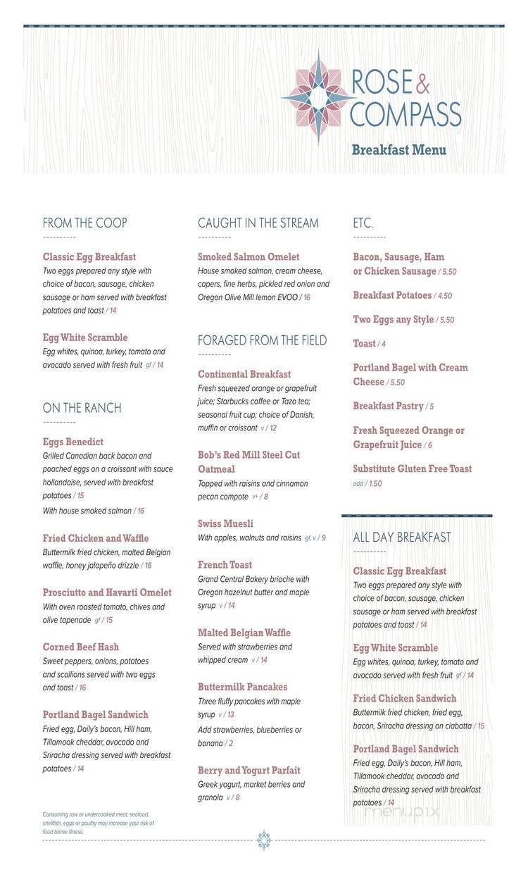 Rose & Compass - Portland, OR menu_pic