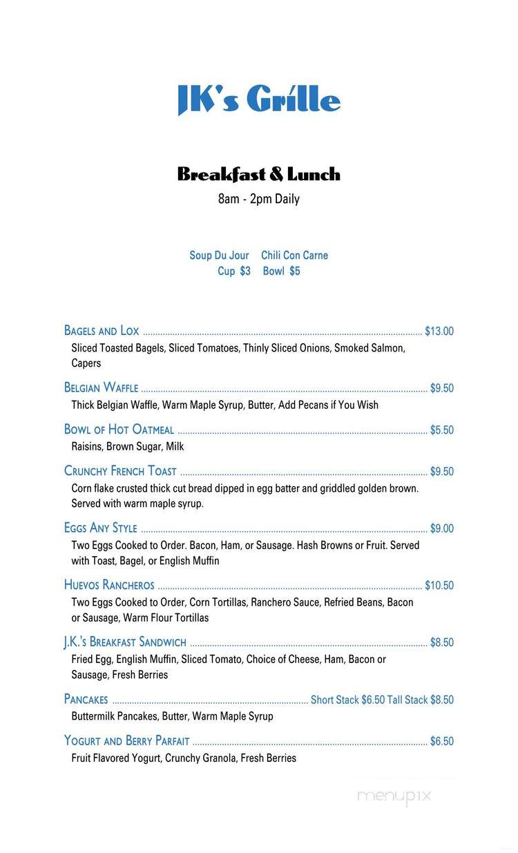 J.K Cafe - Palm Desert, CA menu_pic