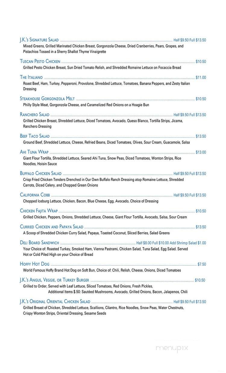 J.K Cafe - Palm Desert, CA menu_pic