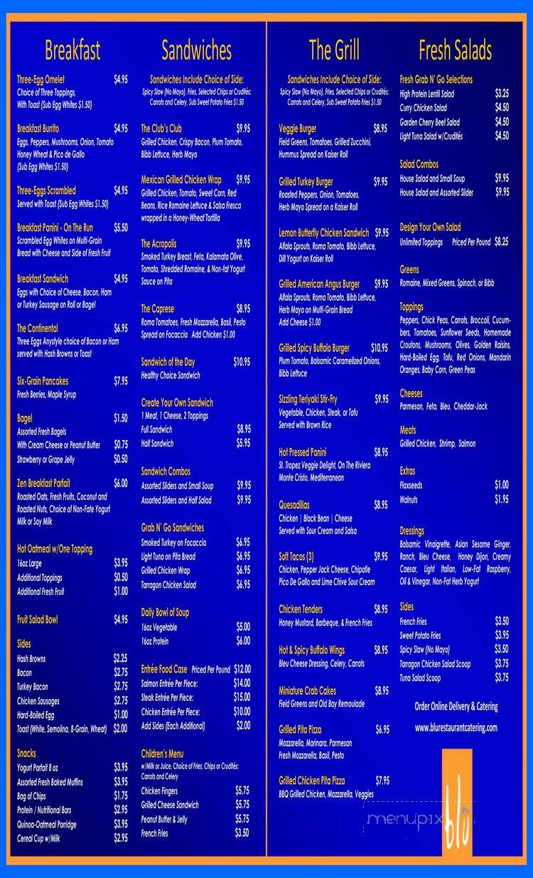 Blu Restaurant Dc - Washington, DC menu_pic