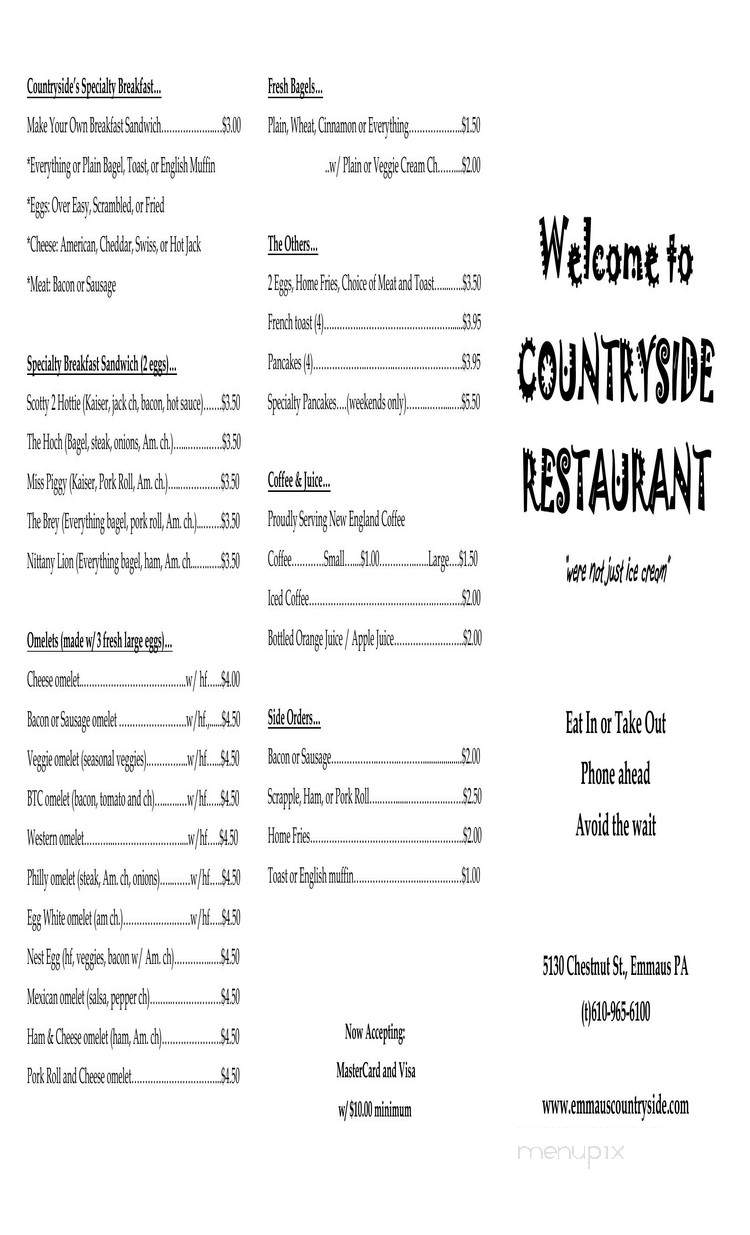 Countryside - Emmaus, PA menu_pic