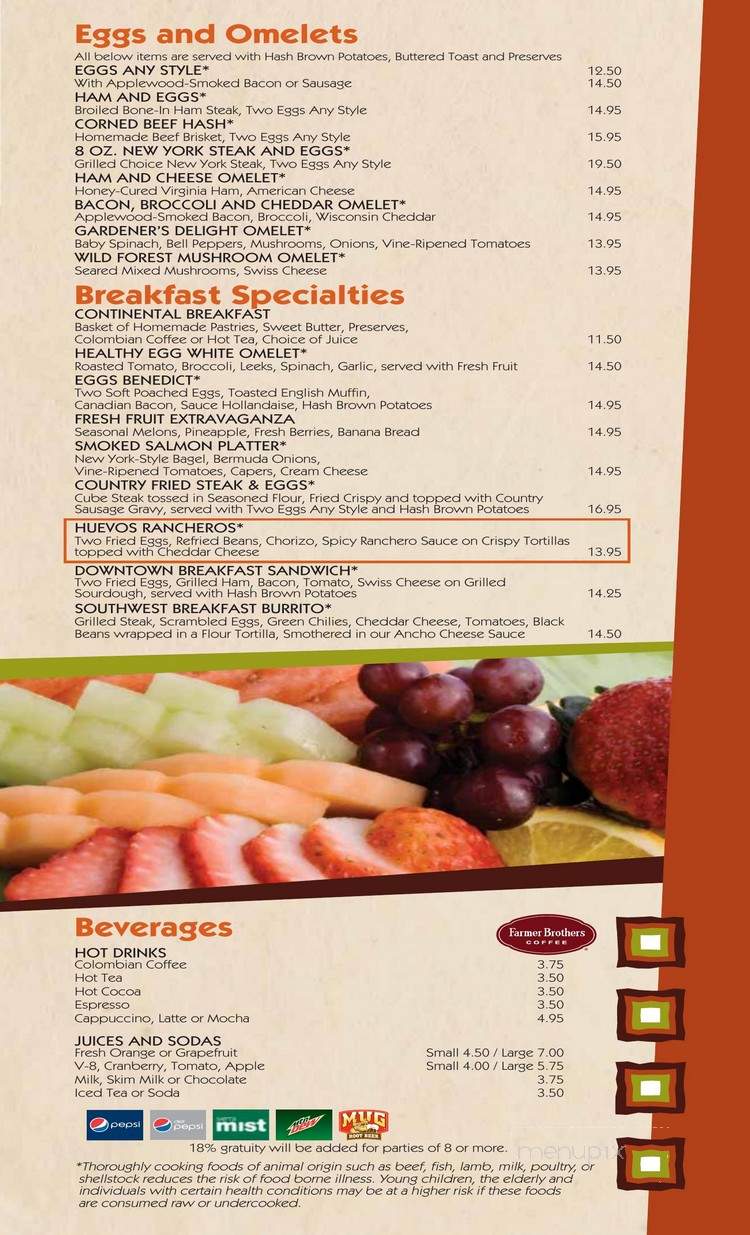 Coffee Shop at TI - Las Vegas, NV menu_pic