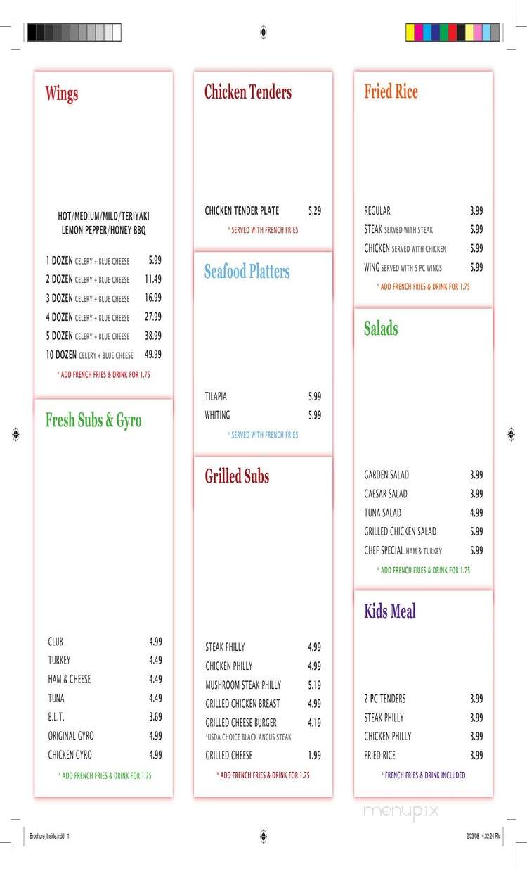Cafe 92 Wings & Grill - Woodstock, GA menu_pic