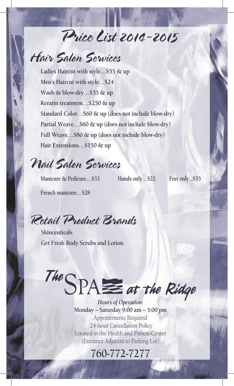 Sports Club Snack - Palm Desert, CA menu_pic