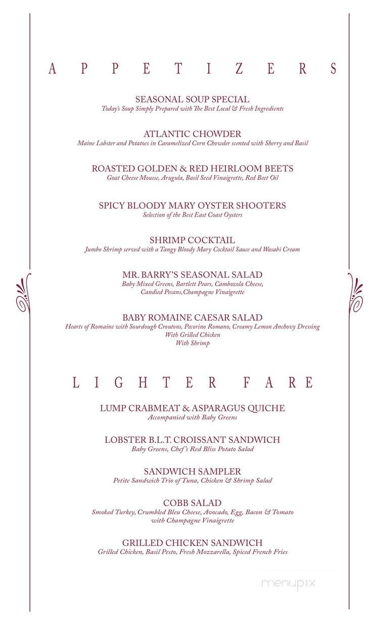 Dining Room - Molly Pitcher Inn - Red Bank, NJ menu_pic