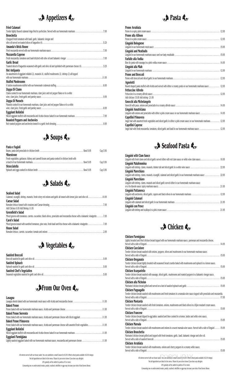 Trattoria Romanza - Miami, FL menu_pic