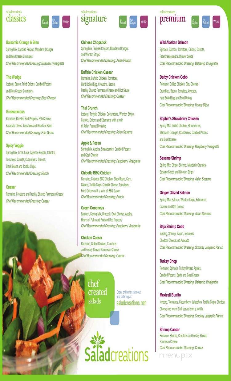 Salad Creations - Chicago, IL menu_pic