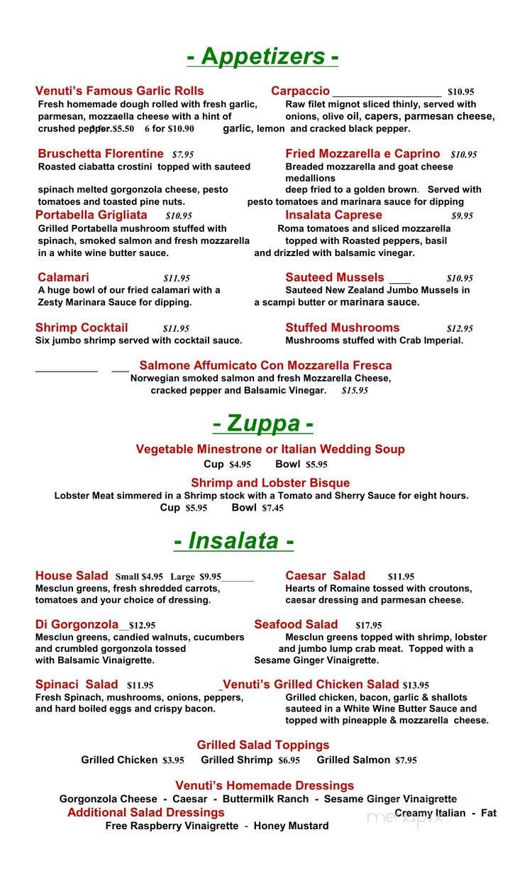 Venuti's - Frederick, MD menu_pic