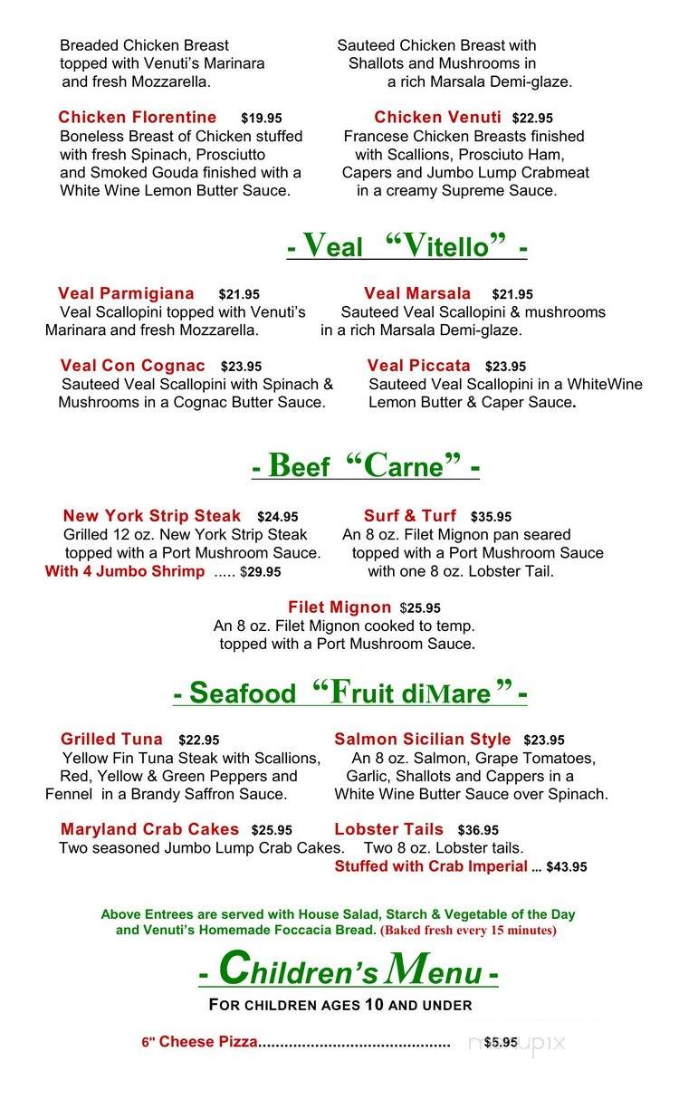 Venuti's - Frederick, MD menu_pic