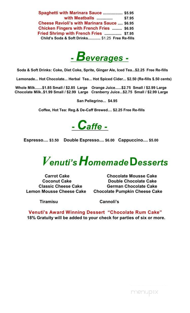 Venuti's - Frederick, MD menu_pic