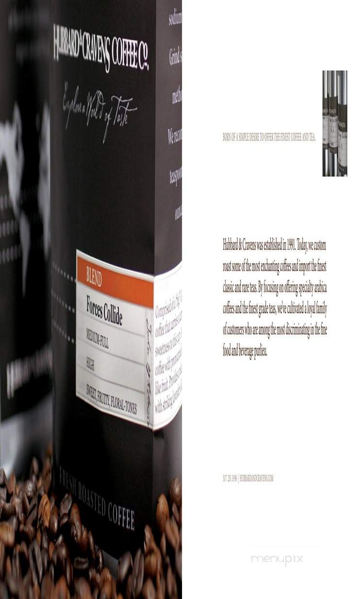 Hubbard & Cravens Coffee - Indianapolis, IN menu_pic