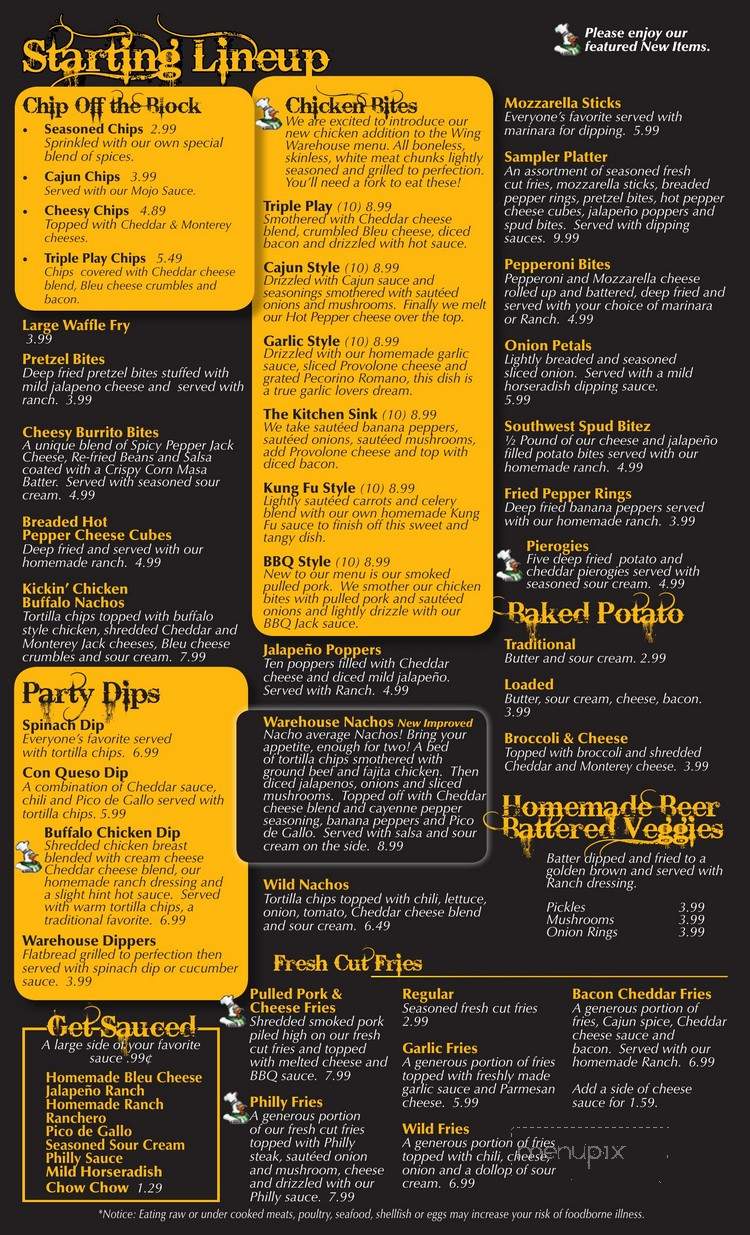 Wing Warehouse - Berea, OH menu_pic
