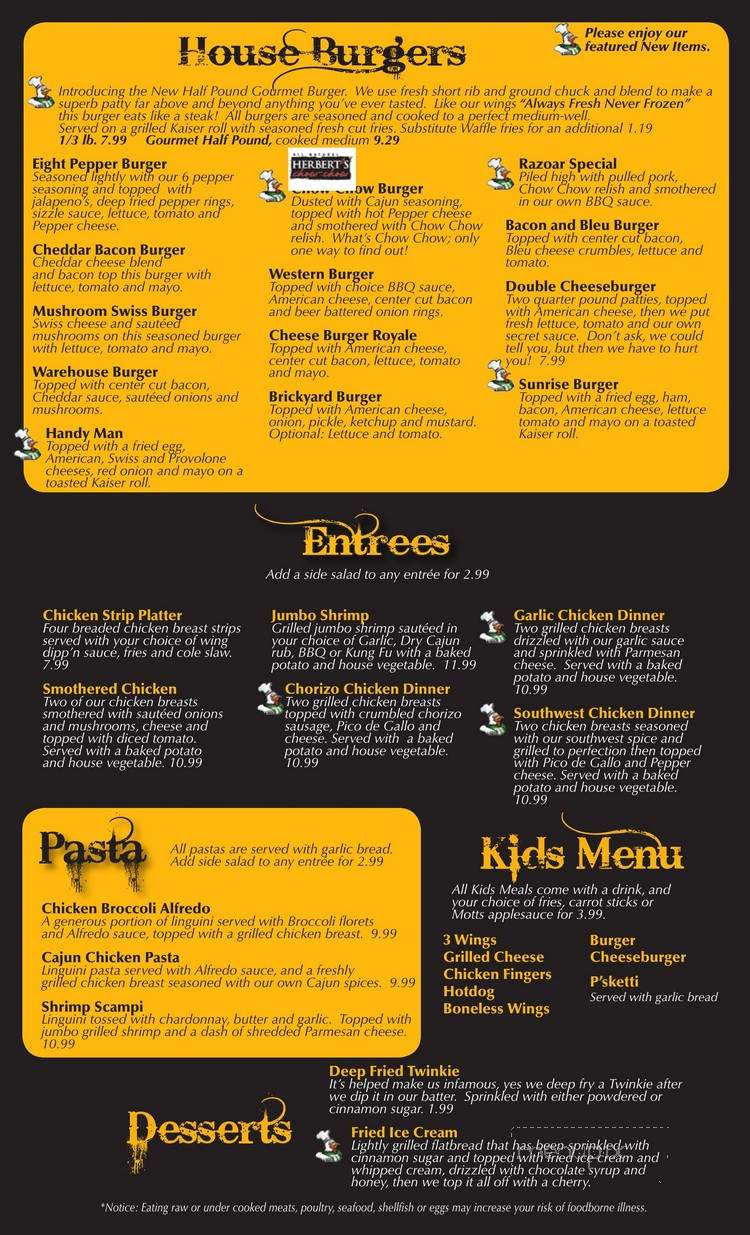 Wing Warehouse - Berea, OH menu_pic