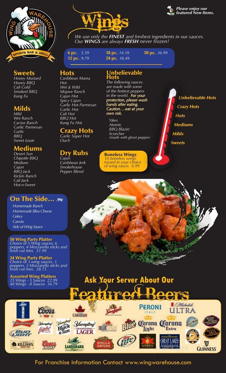 Wing Warehouse - Berea, OH menu_pic