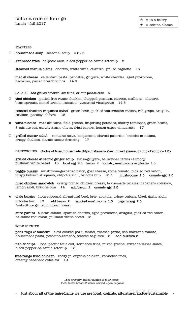 Cafe 272 - San Francisco, CA menu_pic
