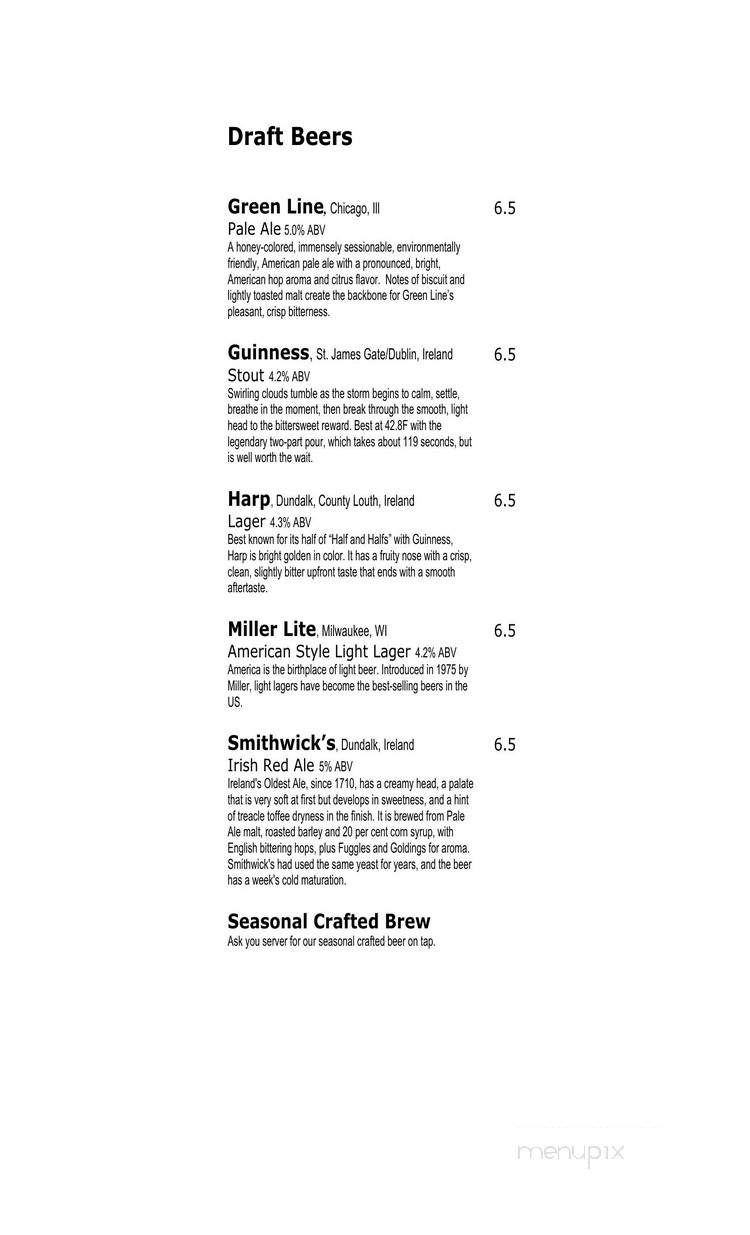 DaddyO's Pub - Chicago, IL menu_pic
