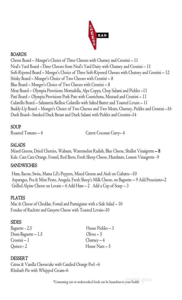 Steve's Cheese - Portland, OR menu_pic