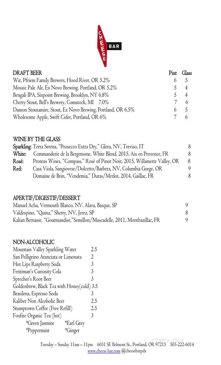 Steve's Cheese - Portland, OR menu_pic