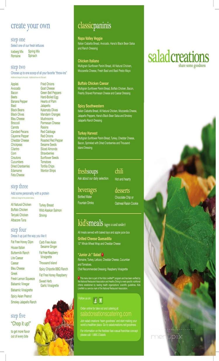 Salad Creations - Charleston, WV menu_pic