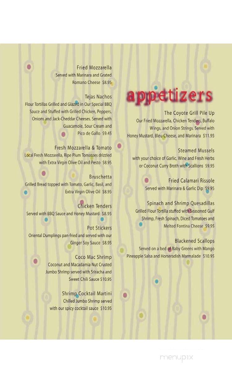 Coyote Grill - Poughkeepsie, NY menu_pic
