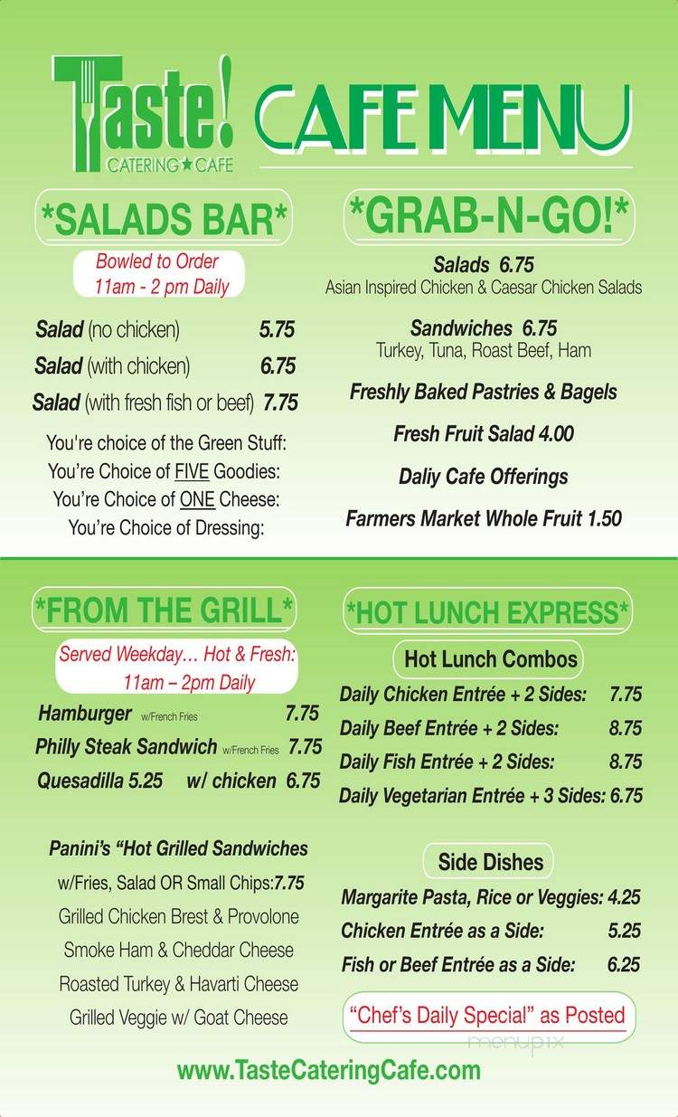Taste Cafe - Lake Forest, CA menu_pic