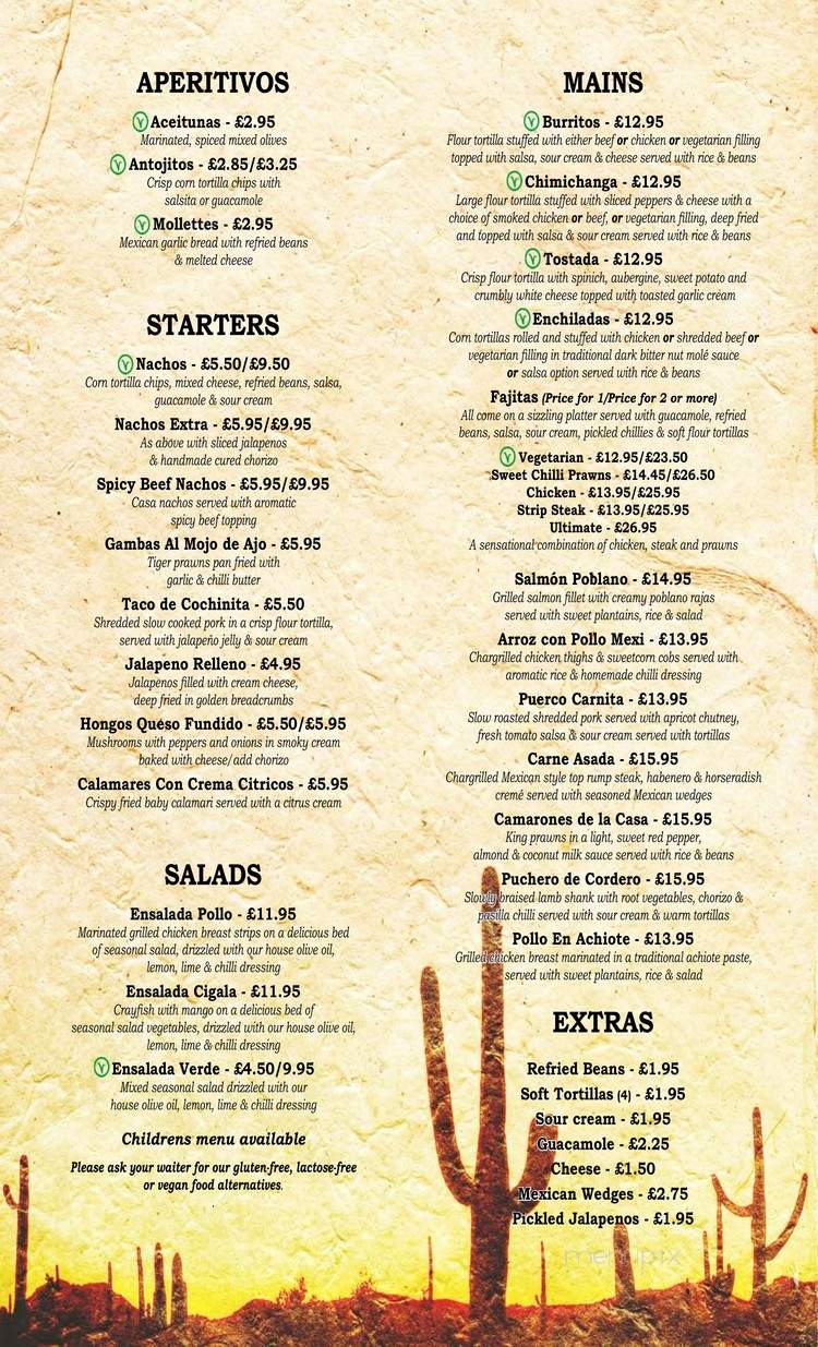 Casa Mexicana - Bristol, TN menu_pic