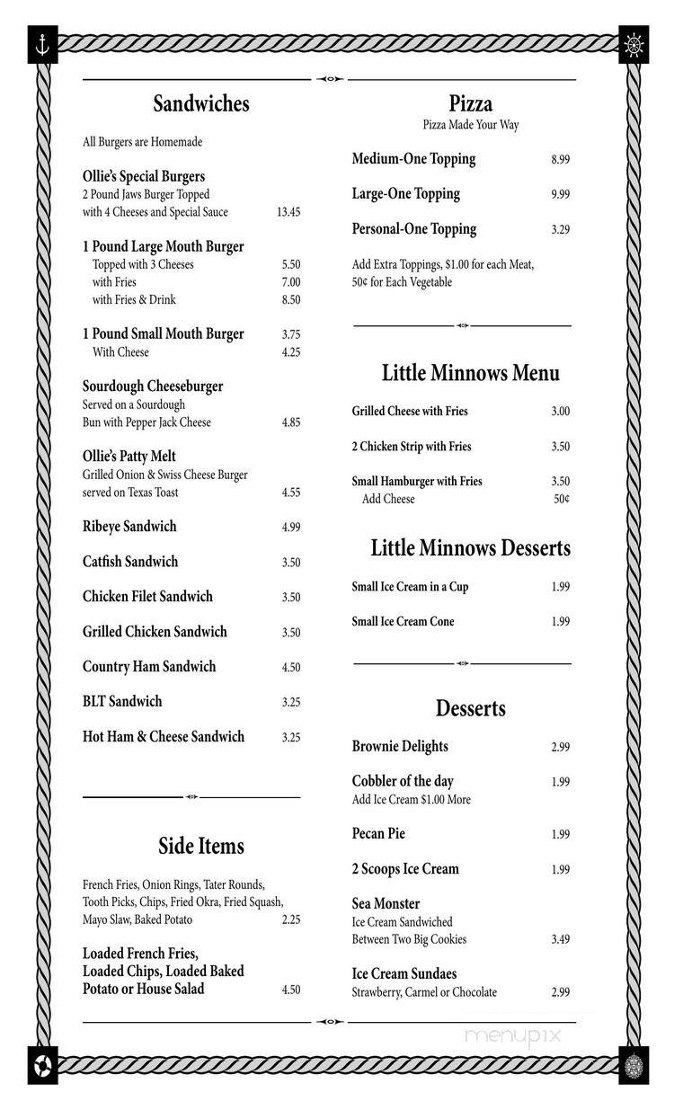 The Galley Restaurant - Allons, TN menu_pic