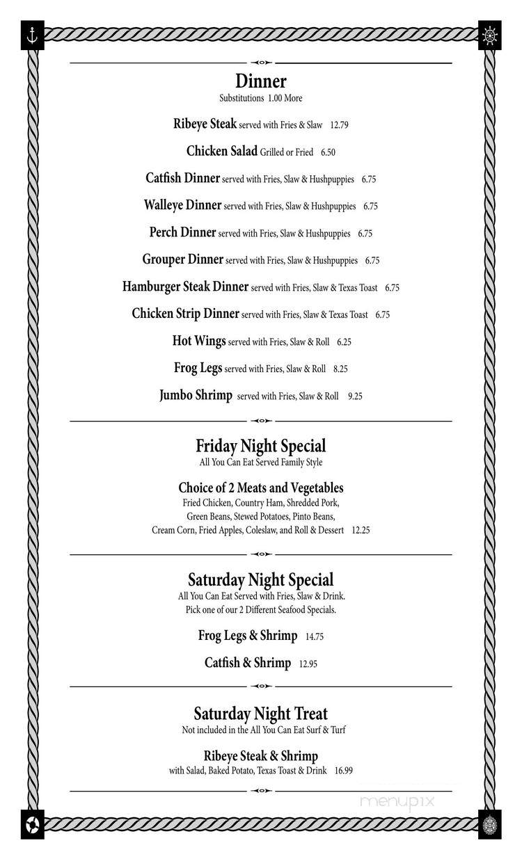 The Galley Restaurant - Allons, TN menu_pic