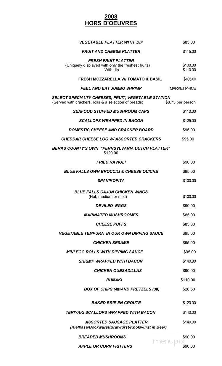 Blue Falls Grove - Reading, PA menu_pic