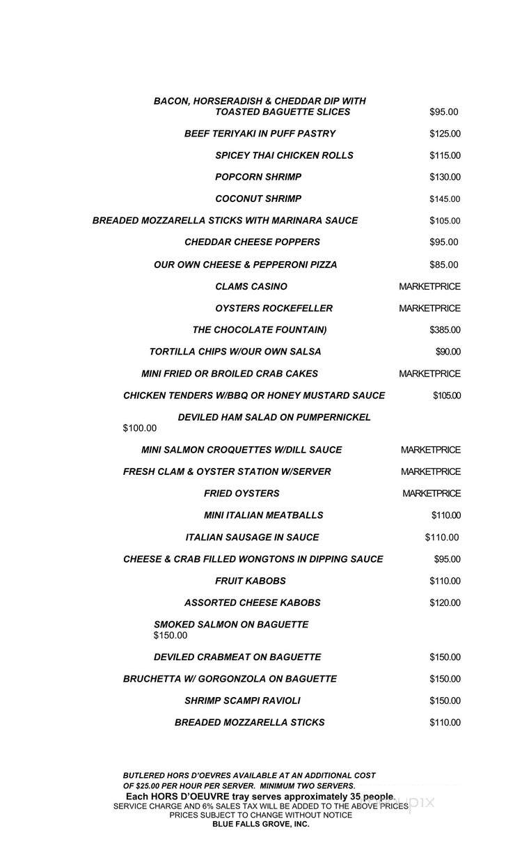 Blue Falls Grove - Reading, PA menu_pic