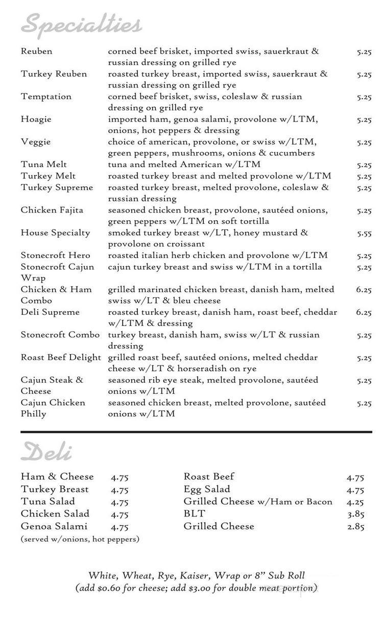 Stonecroft Deli & Catering - Chantilly, VA menu_pic