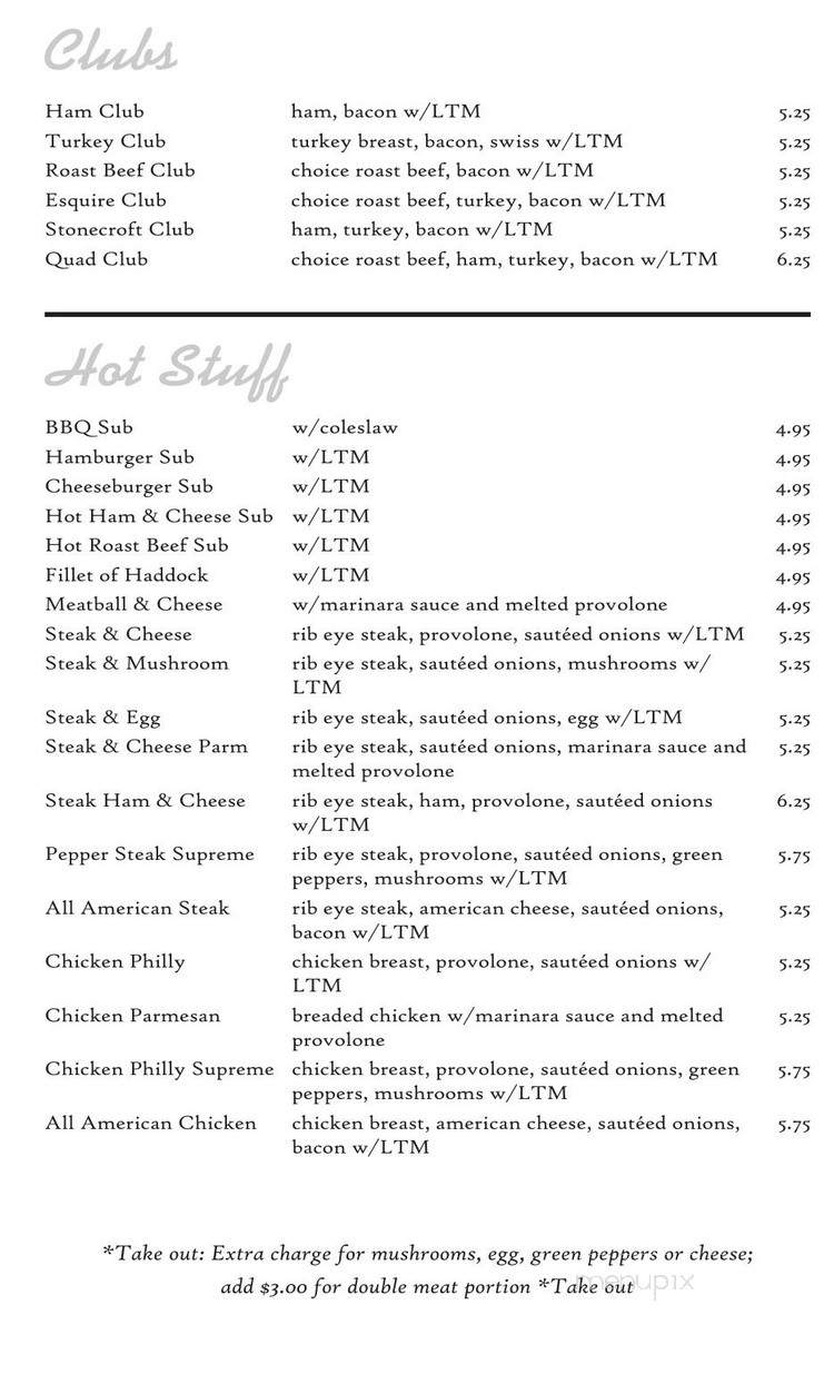 Stonecroft Deli & Catering - Chantilly, VA menu_pic