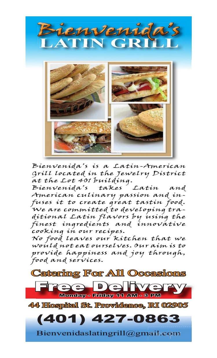 Bienvenida's Latin Grill - Providence, RI menu_pic