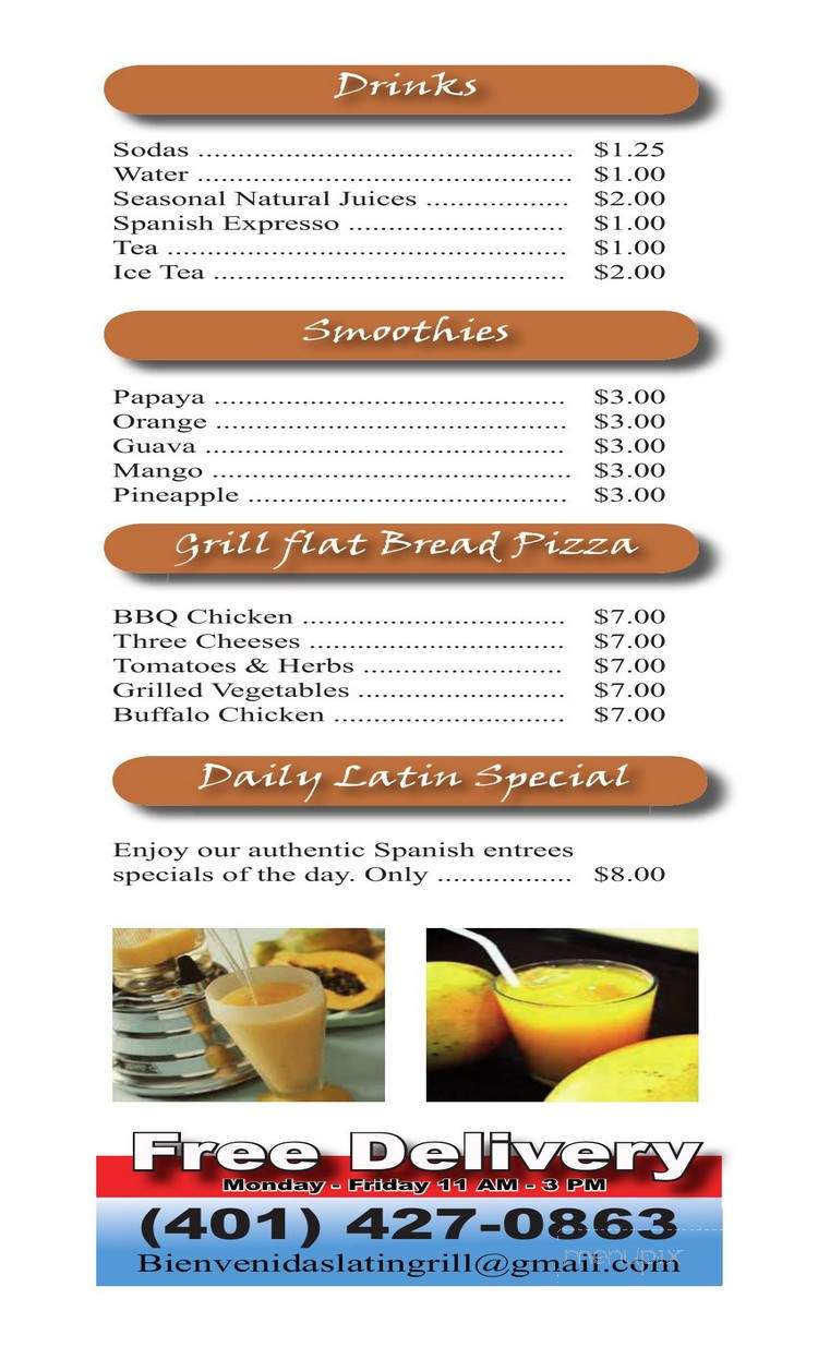 Bienvenida's Latin Grill - Providence, RI menu_pic