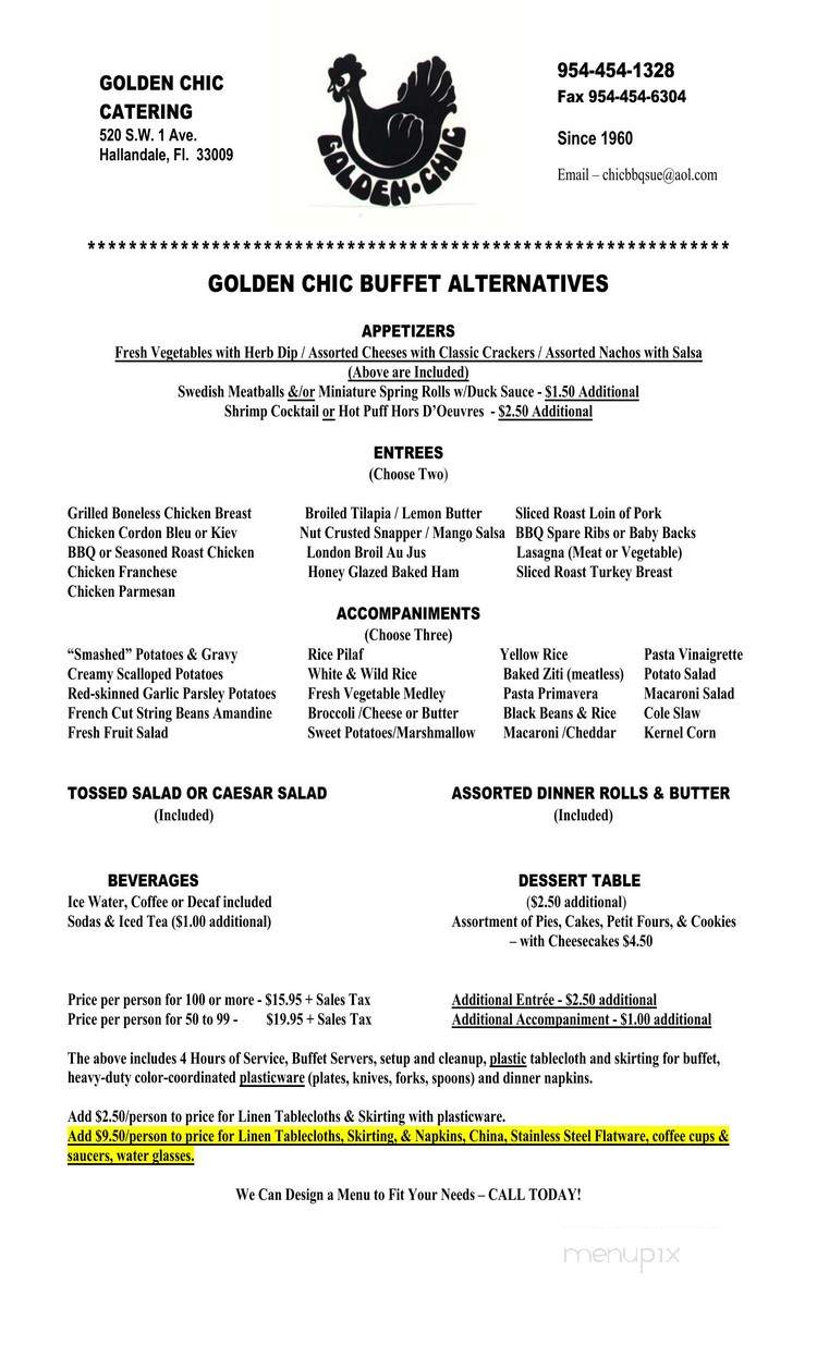 Golden Chic Parties - Opa Locka, FL menu_pic