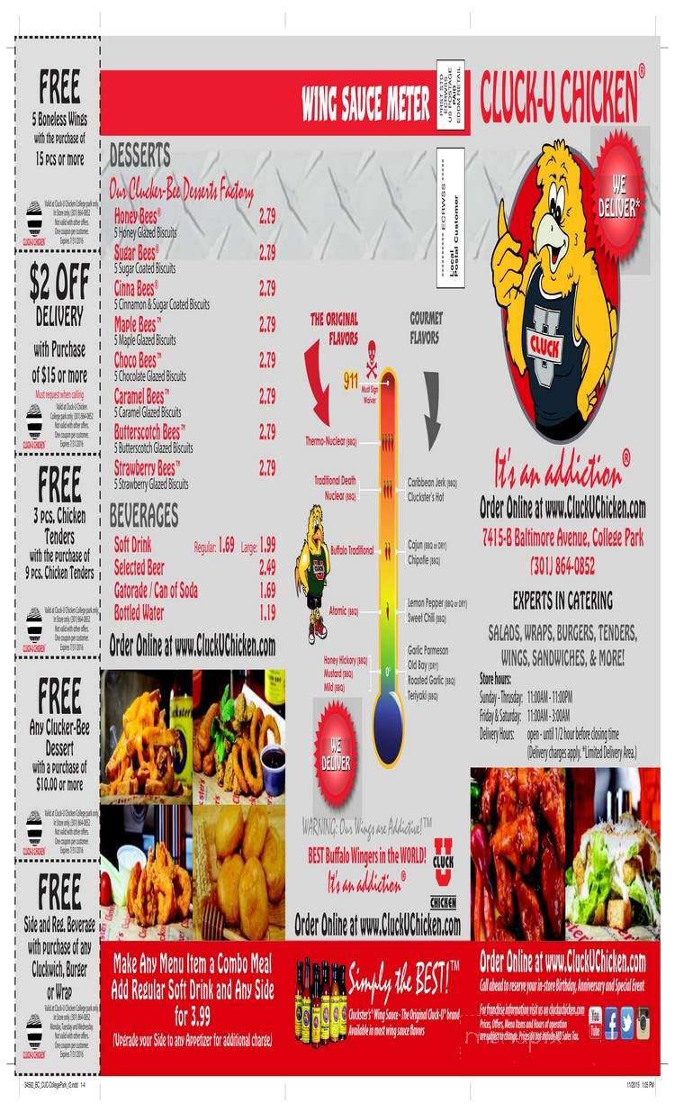 Cluck-U-Chicken - North Port, FL menu_pic