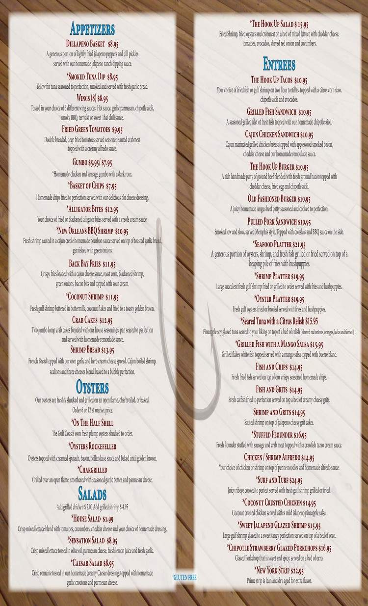 The Hook Up Bar Restaurant - Biloxi, MS menu_pic