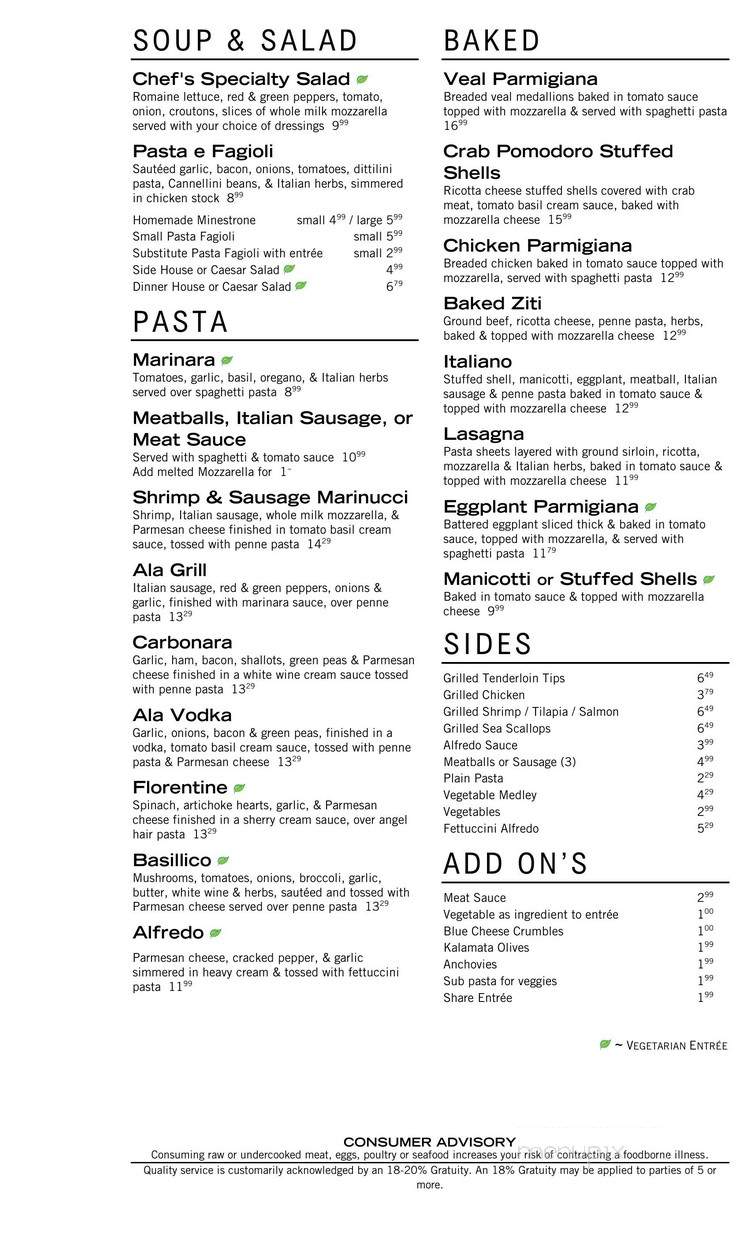 Portofino Italian Grill - Fort Worth, TX menu_pic