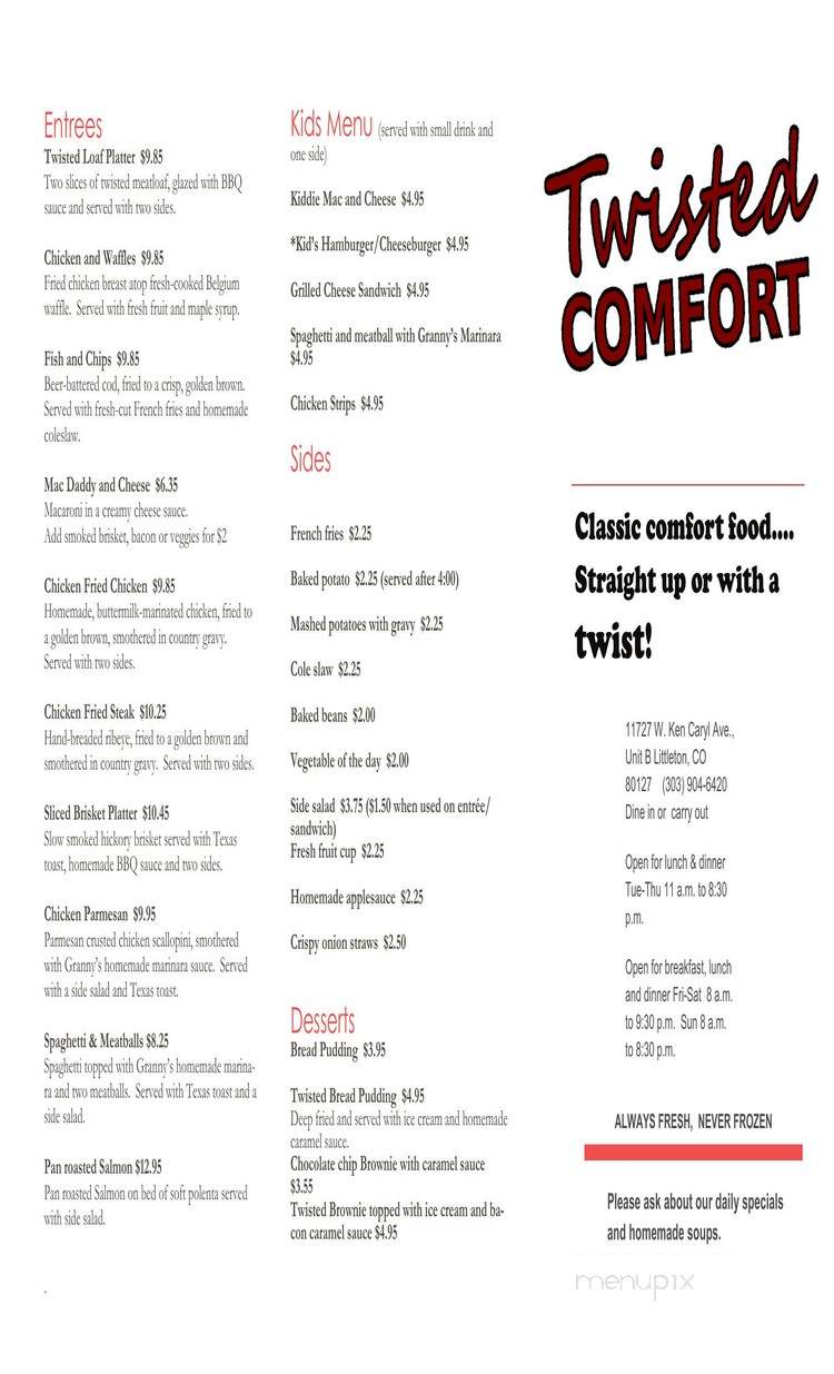 Twisted Comfort - Littleton, CO menu_pic