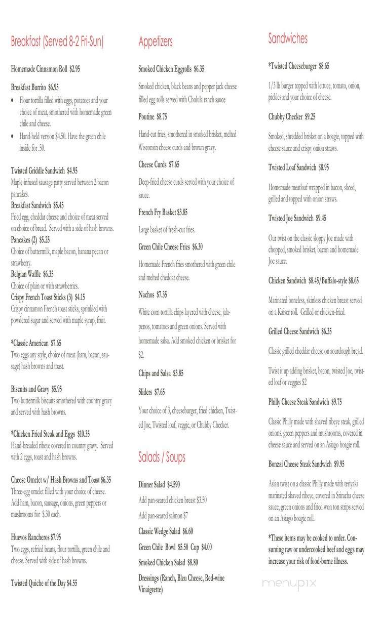 Twisted Comfort - Littleton, CO menu_pic